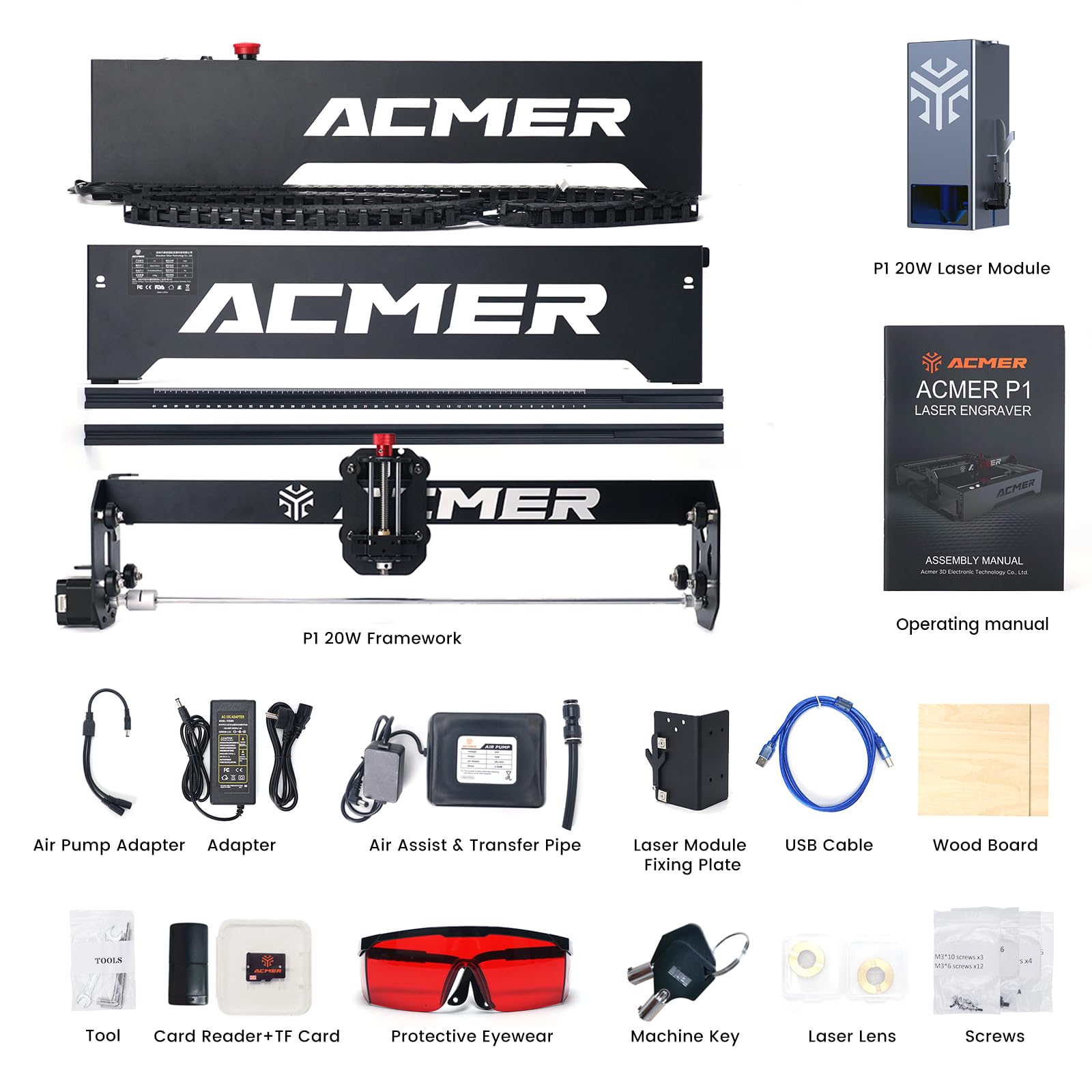 Grabador láser Acmer P1 20W