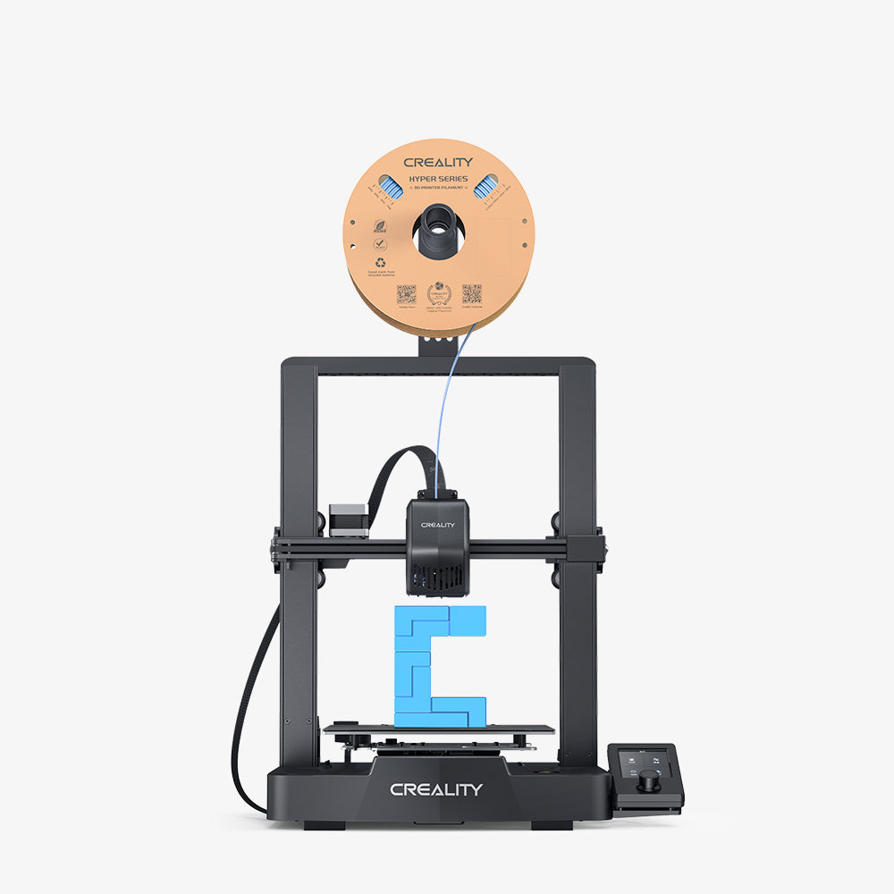 Ender 3 v3 Se 3d pirnter front product view with 3D model and filament