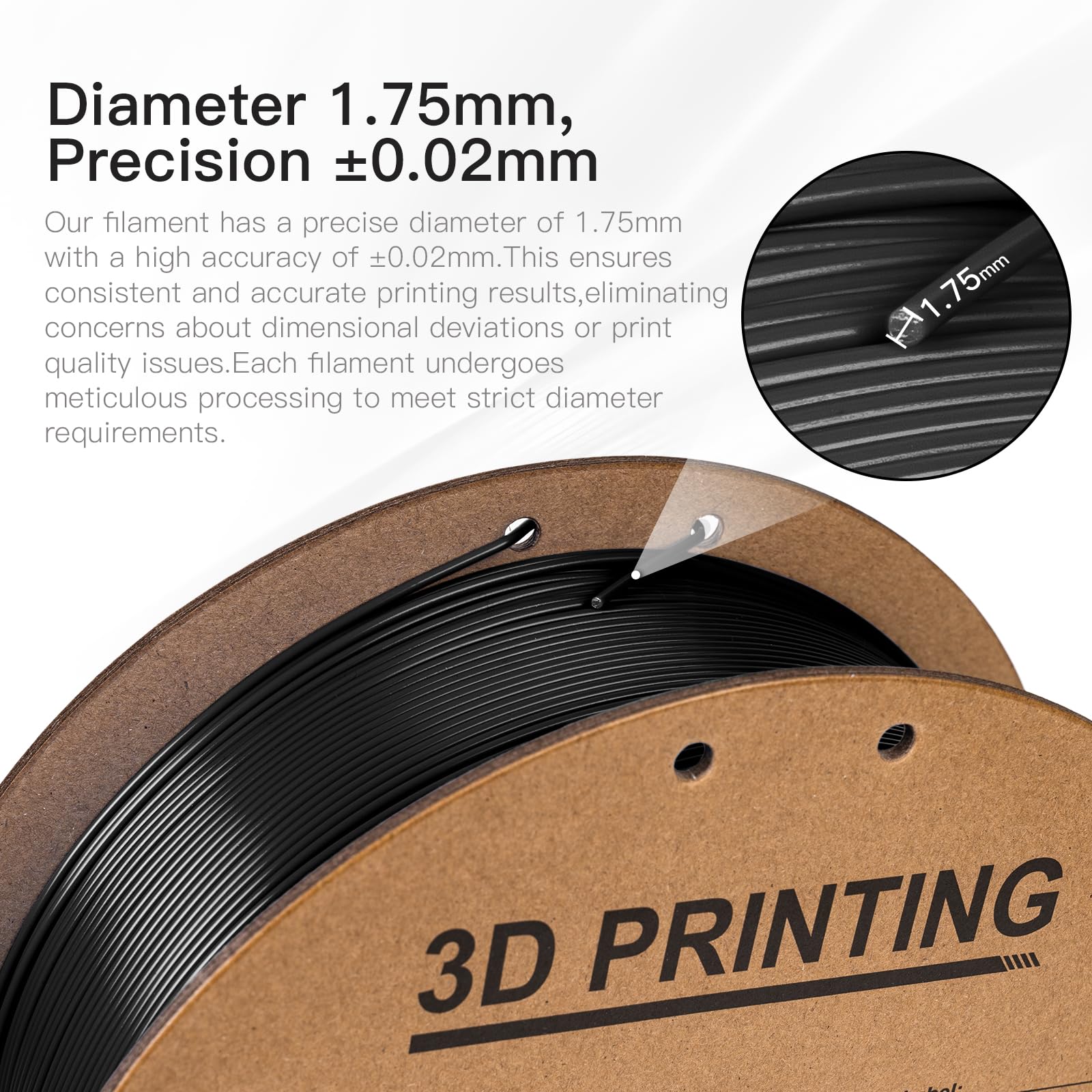 3DUncle PLA 3D-Druckfilament, 1 kg, 1,75 mm, Maßgenauigkeit ± 0,02 mm