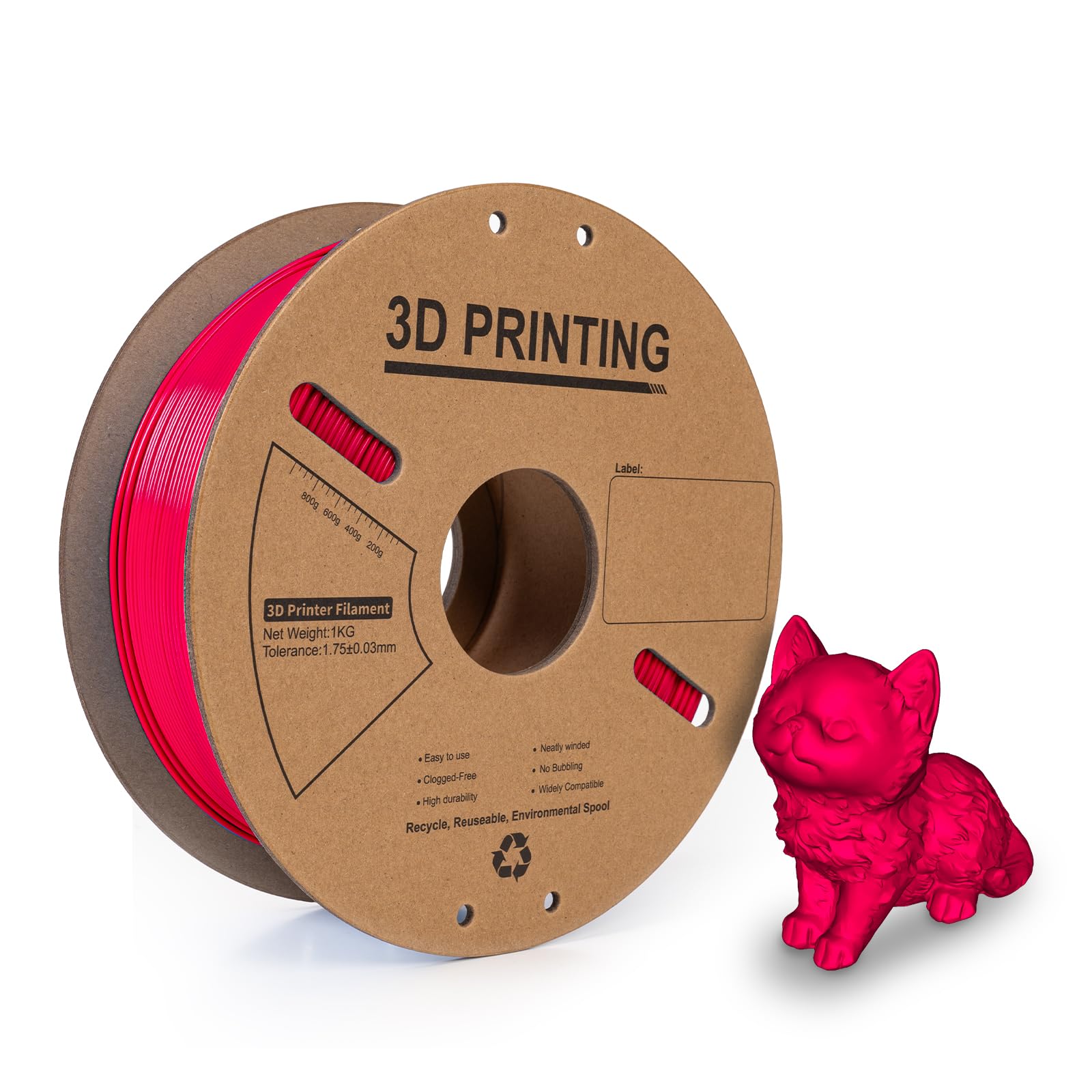 3DUncle PLA 3D-Druckfilament, 1 kg, 1,75 mm, Maßgenauigkeit ± 0,02 mm