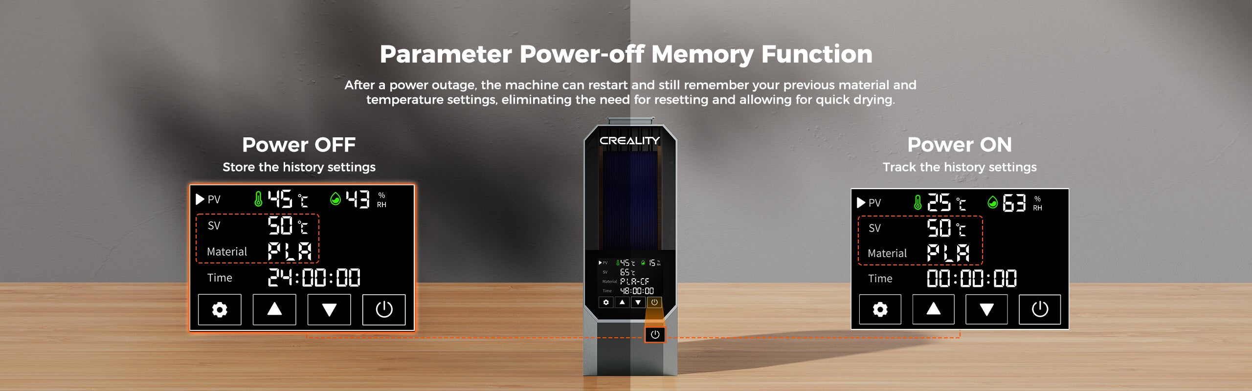 Parameter Power-off Memory Function.